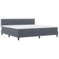 Letto a Rete con Materasso vidaXL Grigio Scuro 200x200 cm Velluto