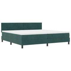 vidaXL Letto Box Spring con Materasso Verde Scuro 200x200 cm Velluto
