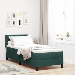 vidaXL Letto a Molle con Materasso Verde Scuro 80x200 cm in Velluto