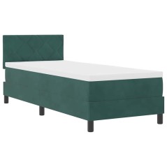 vidaXL Letto a Molle con Materasso Verde Scuro 80x200 cm in Velluto