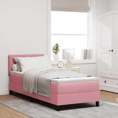 vidaXL Letto a Box con Materasso Rosa 80x200 cm in Velluto