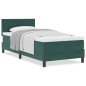 vidaXL Letto Contenitore con Materasso Verde Scuro Singolo in Velluto vidaXL Letto Contenitore con Materasso Verde Scuro Singolo in Velluto
