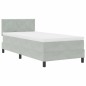 Letto con box spring e materasso vidaXL Grigio chiaro 90x200 cm Velluto Letto con box spring e materasso vidaXL Grigio chiaro 90x200 cm Velluto