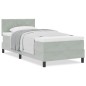 Letto con box spring e materasso vidaXL Grigio chiaro 90x200 cm Velluto Letto con box spring e materasso vidaXL Grigio chiaro 90x200 cm Velluto