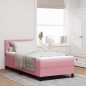 letto box spring vidaXL con materasso rosa 90x200 cm in velluto letto box spring vidaXL con materasso rosa 90x200 cm in velluto