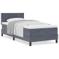 Letto Box Spring con Materasso Grigio Scuro 100x200 cm in Velluto