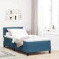 vidaXL Letto con rete a doghe e materasso Blu Scuro 100x200 cm in Velluto