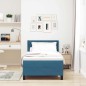 vidaXL Letto con rete a doghe e materasso Blu Scuro 100x200 cm in Velluto