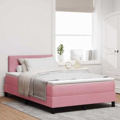 vidaXL Letto Box Spring con Materasso Rosa Piccolo Doppio Velluto