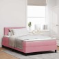 vidaXL Letto Box Spring con Materasso Rosa Piccolo Doppio Velluto