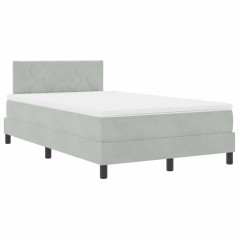 Letto con Box Spring e Materasso vidaXL Grigio Chiaro 120x200 cm Velluto