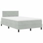 Letto con Box Spring e Materasso vidaXL Grigio Chiaro 120x200 cm Velluto Letto con Box Spring e Materasso vidaXL Grigio Chiaro 120x200 cm Velluto