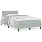 Letto con Box Spring e Materasso vidaXL Grigio Chiaro 120x200 cm Velluto Letto con Box Spring e Materasso vidaXL Grigio Chiaro 120x200 cm Velluto
