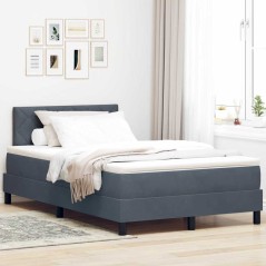 vidaXL Letto a Molle con Materasso Grigio Scuro 120x200 cm Velluto