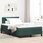 vidaXL Letto Box Spring con Materasso Verde Scuro 120x200 cm in Velluto
