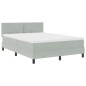 vidaXL Letto Box Spring con Materasso Grigio Chiaro 140x190 cm Velluto vidaXL Letto Box Spring con Materasso Grigio Chiaro 140x190 cm Velluto
