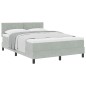 vidaXL Letto Box Spring con Materasso Grigio Chiaro 140x190 cm Velluto vidaXL Letto Box Spring con Materasso Grigio Chiaro 140x190 cm Velluto