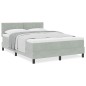 vidaXL Letto Box Spring con Materasso Grigio Chiaro 140x190 cm Velluto vidaXL Letto Box Spring con Materasso Grigio Chiaro 140x190 cm Velluto