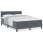 Letto Box Spring con Materasso Grigio Scuro 140x190 cm Velluto