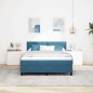 vidaXL Letto Box Spring con Materasso Blu Scuro 140x190 cm Velluto