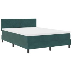 letto con boxspring e materasso vidaXL verde scuro 160x200 cm velluto