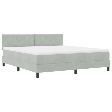vidaXL Letto Box Spring con Materasso Grigio Chiaro Super King in Velluto