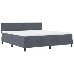 Letto a molle vitaXL con materasso grigio scuro super king in velluto