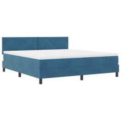 vidaXL Letto Box Spring con Materasso Blu Scuro Super King Velluto