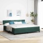 Letto Box Spring con Materasso Verde Scuro 200x200 cm in Velluto