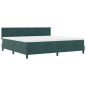Letto Box Spring con Materasso Verde Scuro 200x200 cm in Velluto