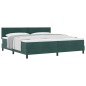Letto Box Spring con Materasso Verde Scuro 200x200 cm in Velluto