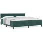 Letto Box Spring con Materasso Verde Scuro 200x200 cm in Velluto