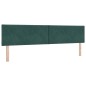 Letto Box Spring con Materasso Verde Scuro 200x200 cm in Velluto