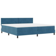 vidaXL Letto Box Spring con Materasso Blu Scuro 200x200 cm Velluto
