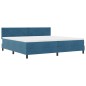 vidaXL Letto Box Spring con Materasso Blu Scuro 200x200 cm Velluto