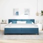 vidaXL Letto Box Spring con Materasso Blu Scuro 200x200 cm Velluto