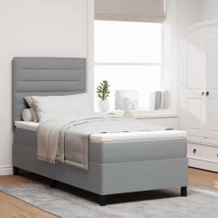 vidaXL Letto con Box Spring Grigio Chiaro 90x200 cm Tessuto