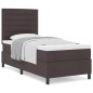 vidaXL Letto con rete a molle e materasso marrone scuro 90x200 cm Tessuto vidaXL Letto con rete a molle e materasso marrone scuro 90x200 cm Tessuto
