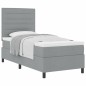 vidaXL Letto a Doghe con Materasso Grigio Chiaro 100x200 cm Tessuto vidaXL Letto a Doghe con Materasso Grigio Chiaro 100x200 cm Tessuto