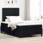 vidaXL Letto a Molle Box con Materasso Nero Piccolo Matrimoniale in Tessuto