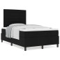 vidaXL Letto a Molle Box con Materasso Nero Piccolo Matrimoniale in Tessuto