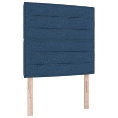 vidaXL Letto a molle con materasso blu piccolo doppio in tessuto