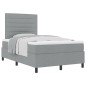 vidaXL Letto con Box Spring e Materasso Grigio Chiaro 120x200 cm Tessuto vidaXL Letto con Box Spring e Materasso Grigio Chiaro 120x200 cm Tessuto