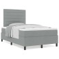 vidaXL Letto con Box Spring e Materasso Grigio Chiaro 120x200 cm Tessuto vidaXL Letto con Box Spring e Materasso Grigio Chiaro 120x200 cm Tessuto