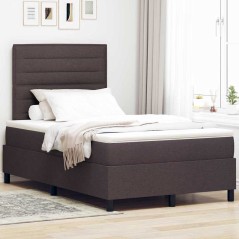 vidaXL Letto a Molle con Materasso Marrone Scuro 120x200 cm Tessuto