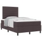 vidaXL Letto a Molle con Materasso Marrone Scuro 120x200 cm Tessuto