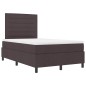 vidaXL Letto a Molle con Materasso Marrone Scuro 120x200 cm Tessuto