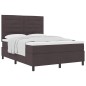 vidaXL Letto Box Spring con Materasso Marrone Scuro 140x190 cm Tessuto