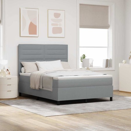 vidaXL Letto Box Spring e Materasso Grigio Chiaro 160x200 cm in Tessuto