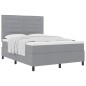 vidaXL Letto Box Spring e Materasso Grigio Chiaro 160x200 cm in Tessuto